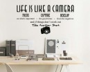 Life Is Like A Camera Wall Decal - Inspirational Wall Quote